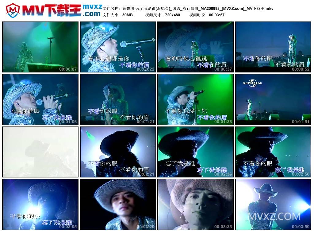 黄耀明-忘了我是谁(演唱会)_国语_流行歌曲_MA208893